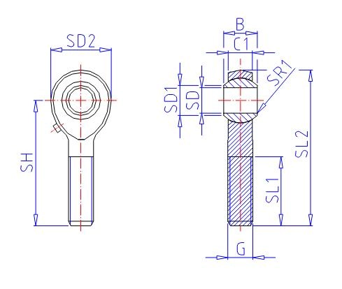 Rod end bearing POS10 PHS10 Rod end bearing POS10 PHS10
